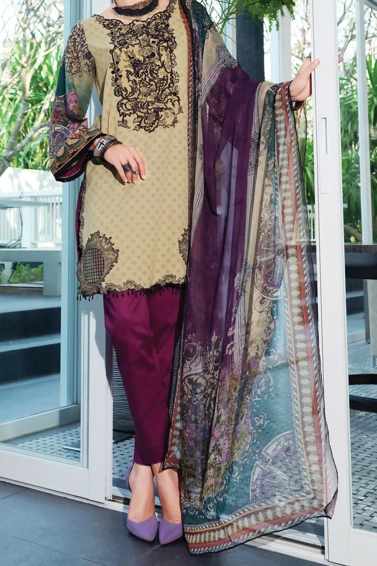 Beige Lawn 3 Piece Stitched - ALP-626