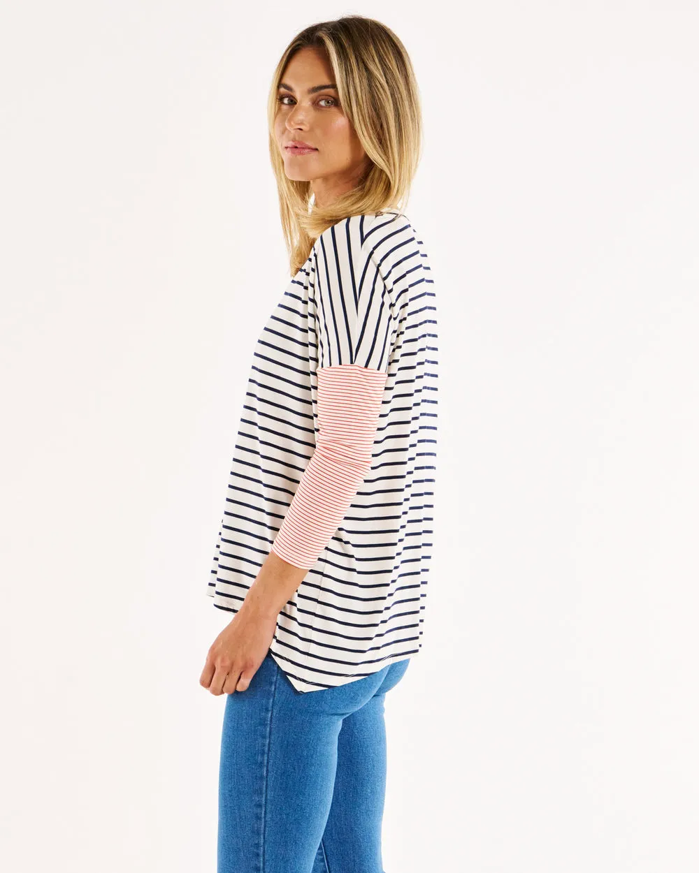 Betty Basics Geneva Tee Blue Red Stripe