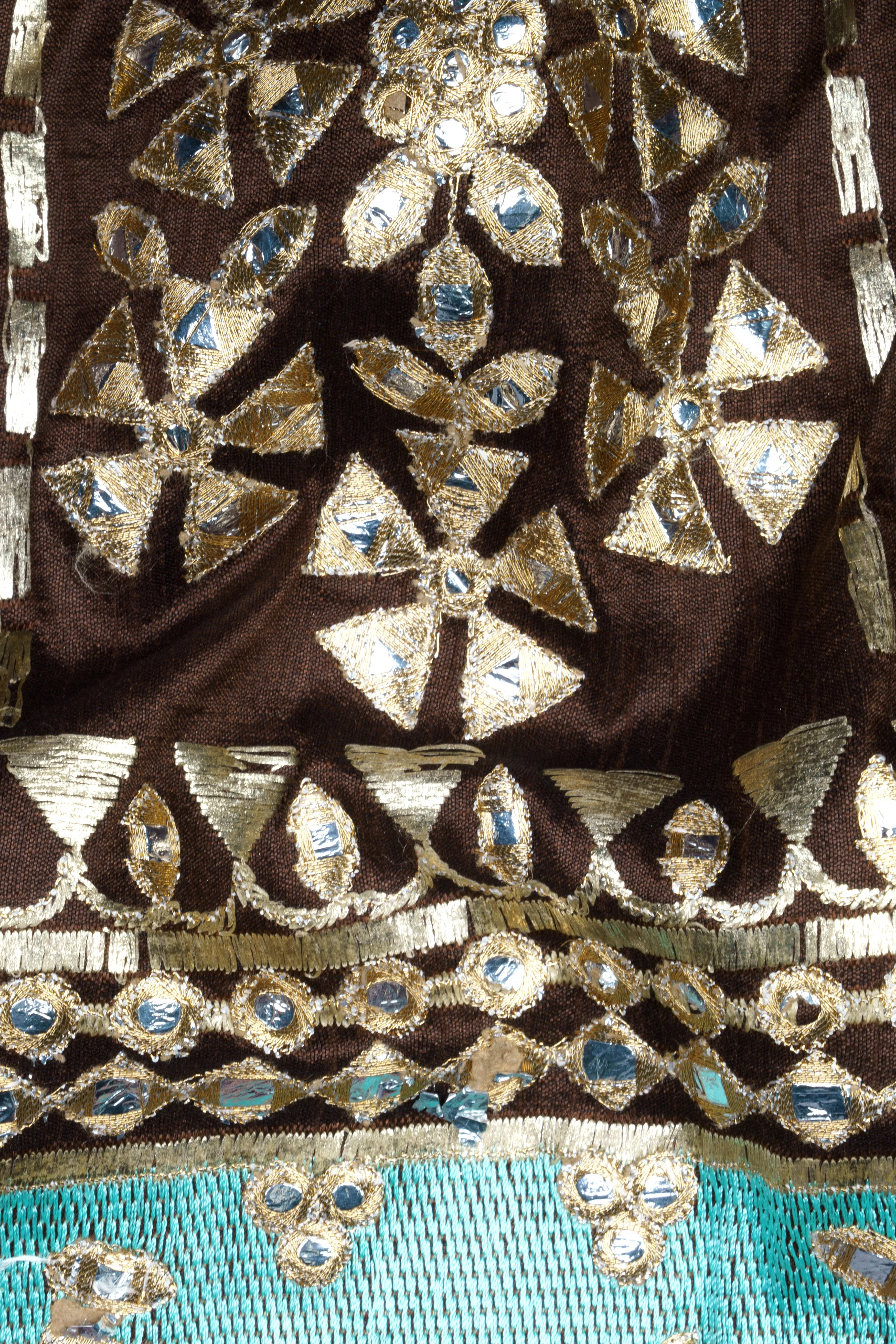 Bistre Brown With Downy Blue and pink Rajputi Embroidered Bandhgala Jodhpuri