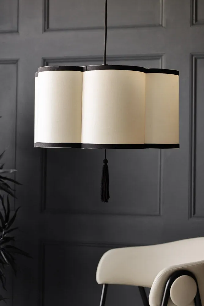 Black & Cream Lantern Curved Ceiling Light Shade