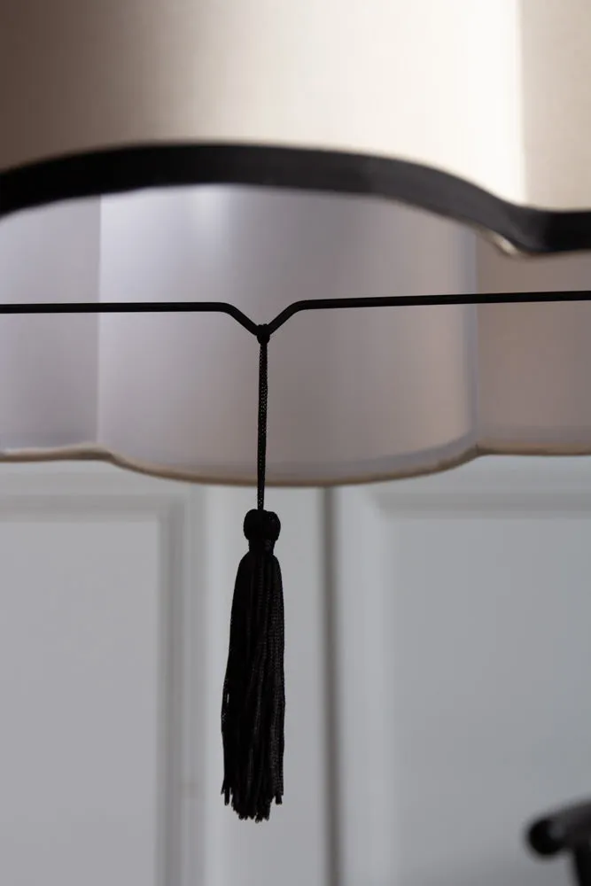 Black & Cream Lantern Curved Ceiling Light Shade