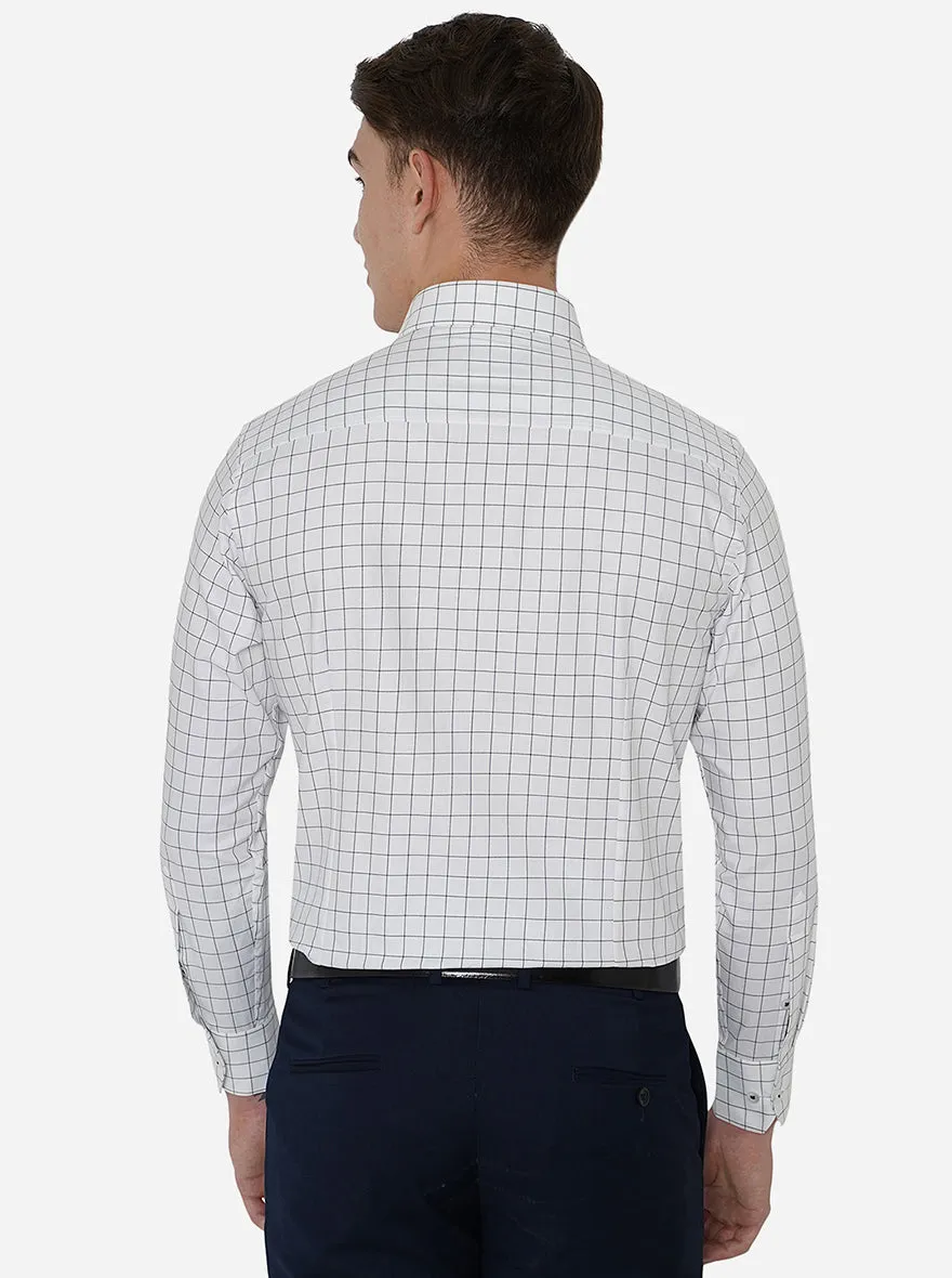 Black & White Checked Slim Fit Formal Shirt | Metal