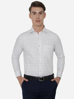 Black & White Checked Slim Fit Formal Shirt | Metal