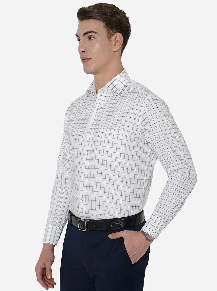 Black & White Checked Slim Fit Formal Shirt | Metal