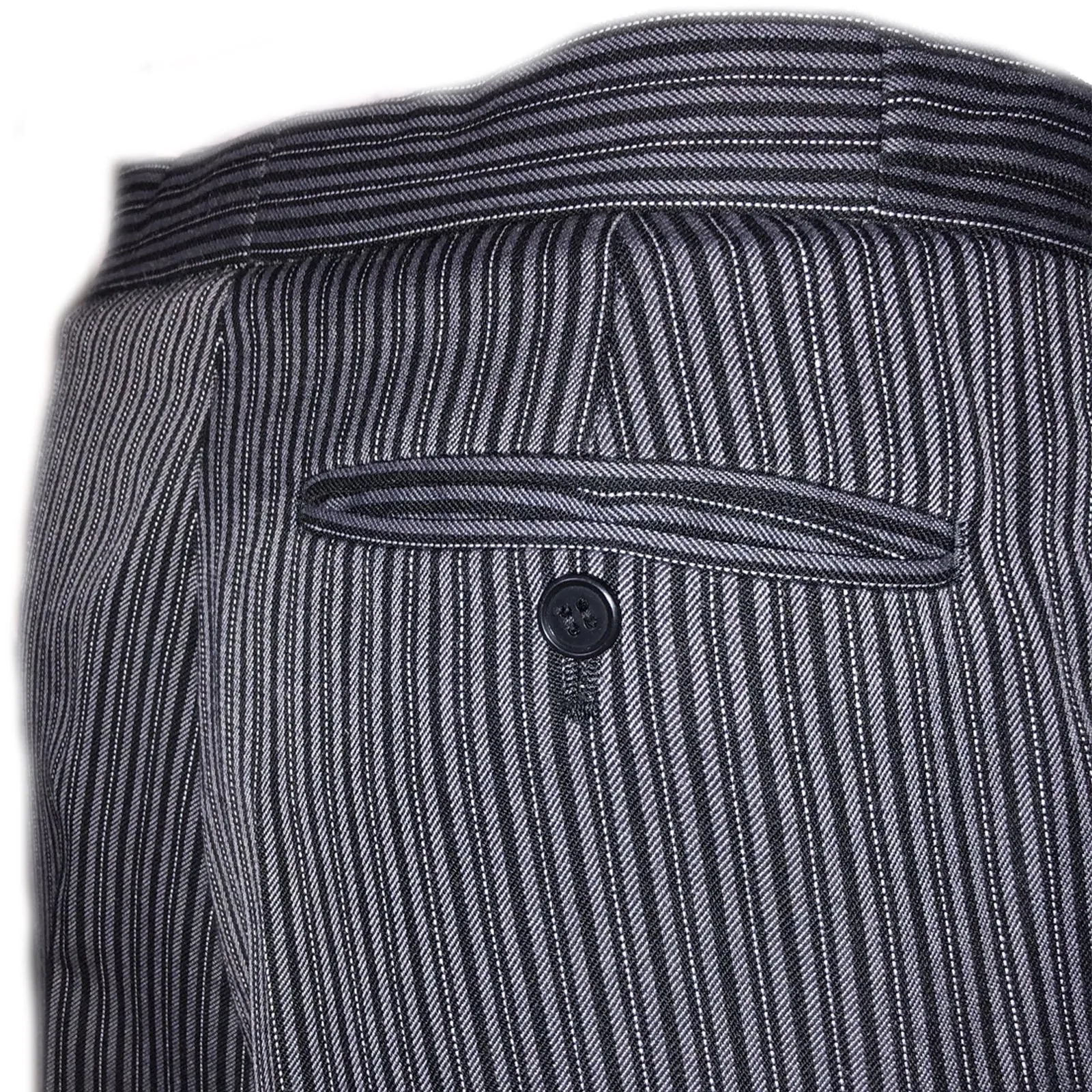 Black And Grey Stripe Morning Pinstripe Trousers - Ex Hire