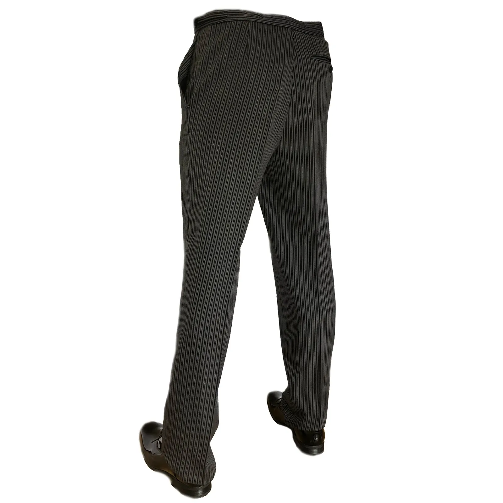 Black And Grey Stripe Morning Pinstripe Trousers - Ex Hire