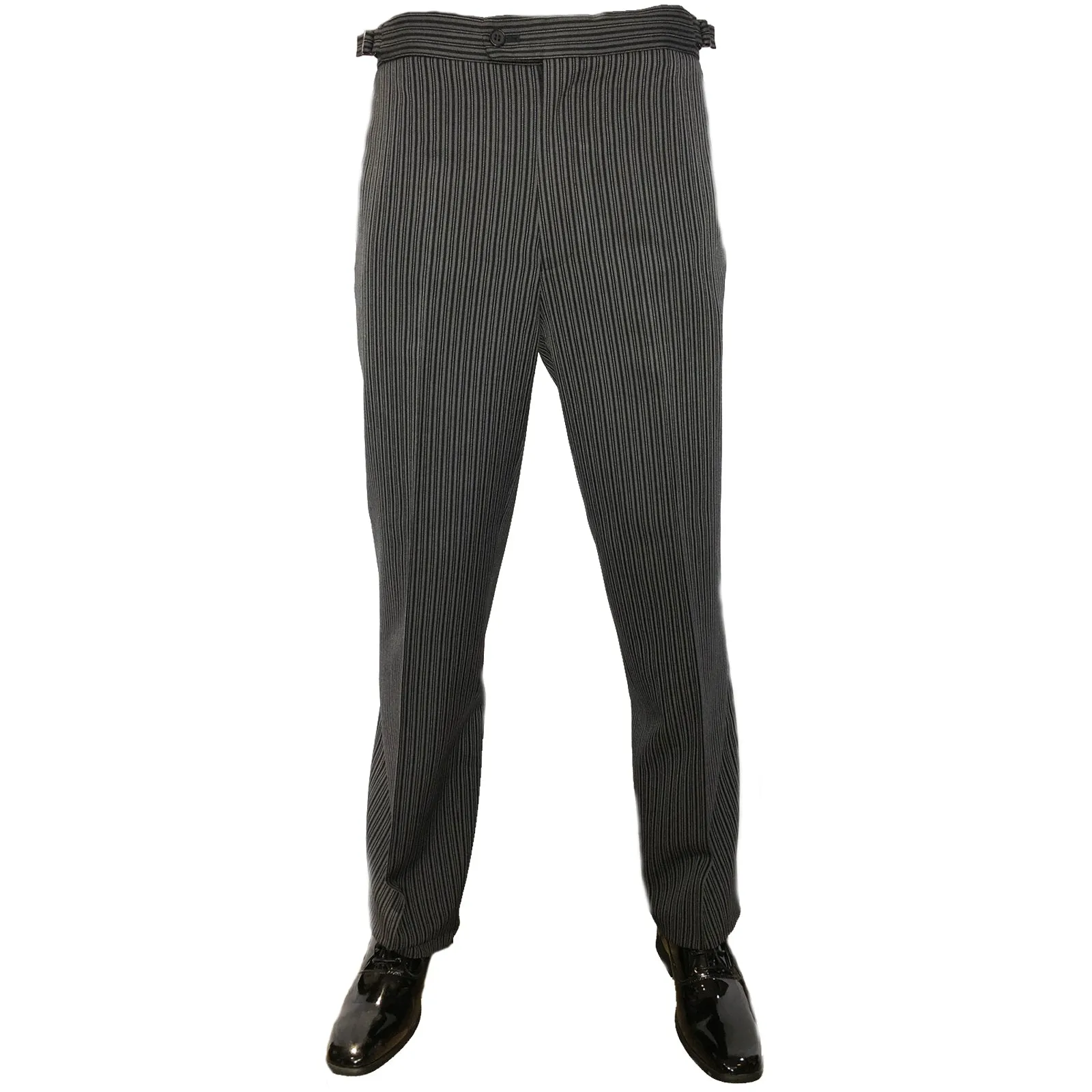 Black And Grey Stripe Morning Pinstripe Trousers - Ex Hire