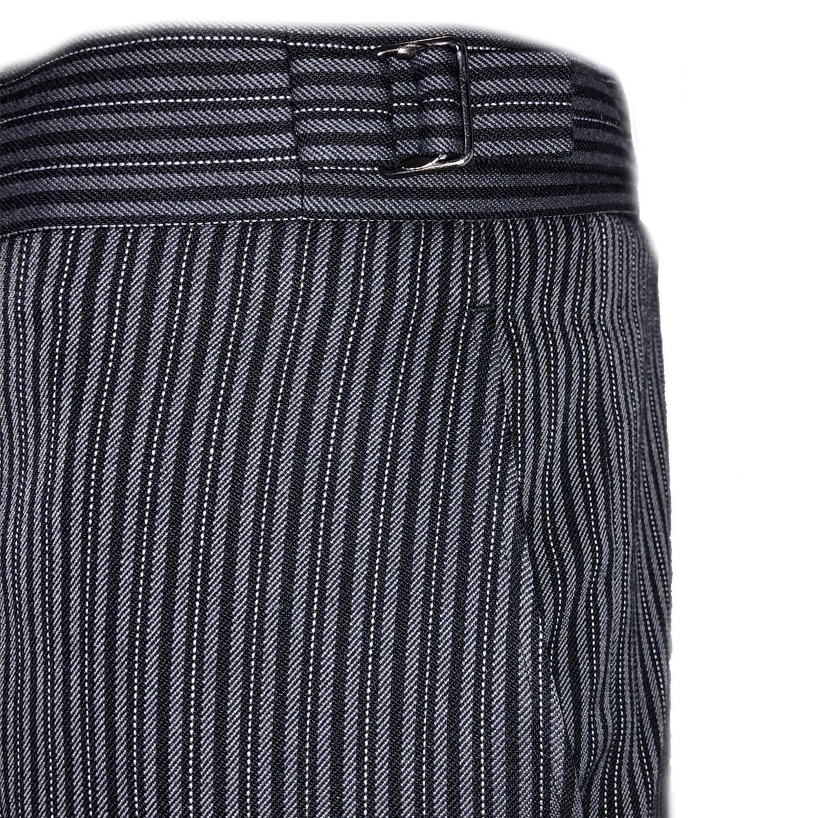 Black And Grey Stripe Morning Pinstripe Trousers - Ex Hire