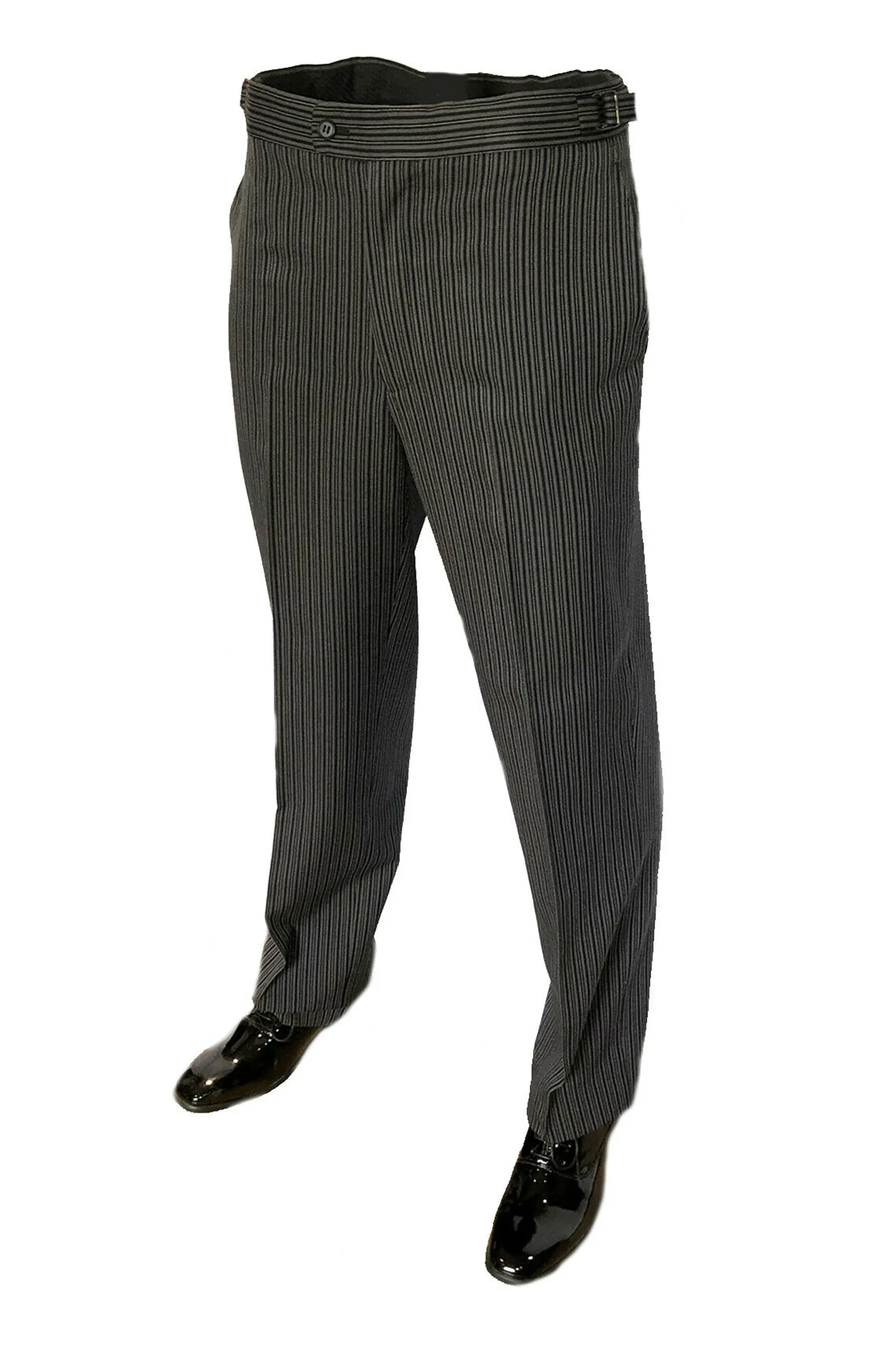 Black And Grey Stripe Morning Pinstripe Trousers - Ex Hire