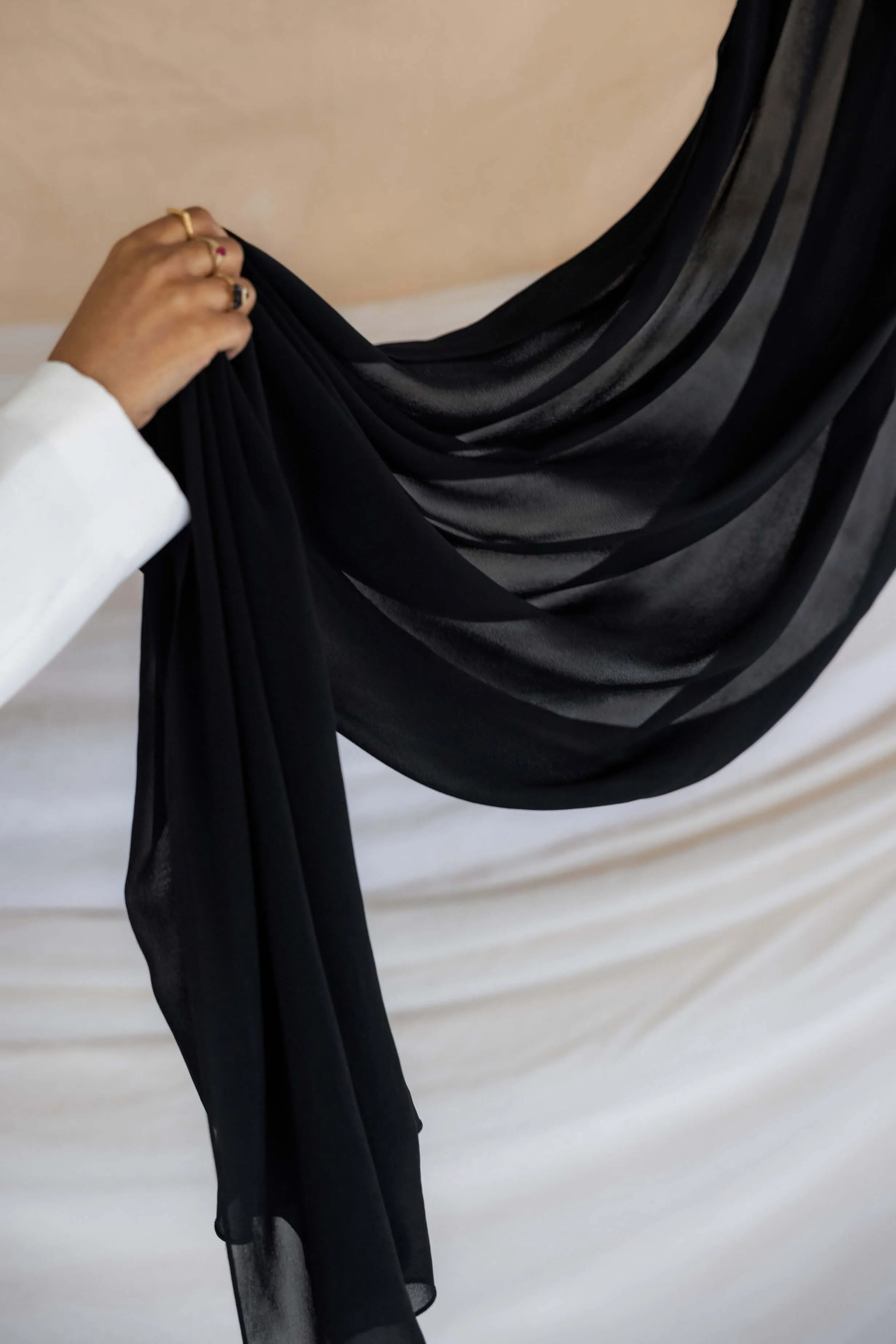 black crepe chiffon