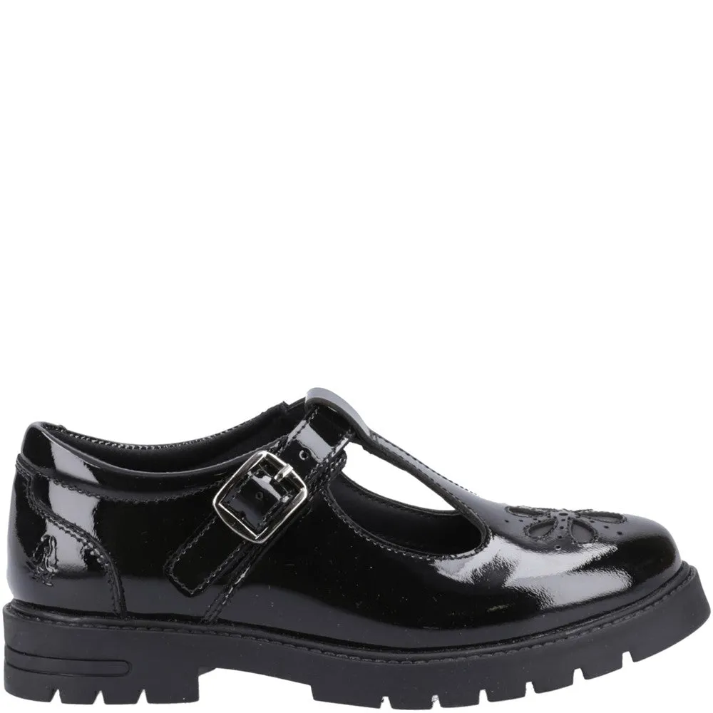 Black Fiona Patent Junior School Shoes