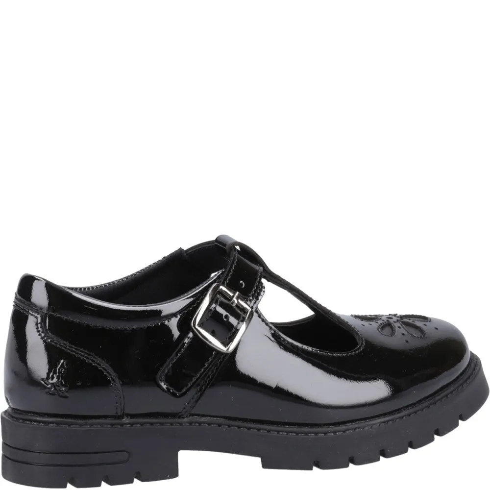 Black Fiona Patent Junior School Shoes