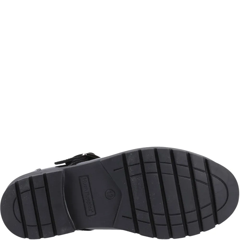 Black Fiona Patent Junior School Shoes