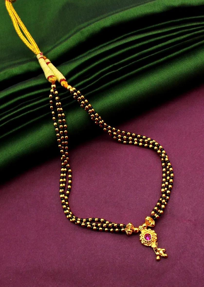 BLACK WITH GOLDEN BEADS MANGALSUTRA