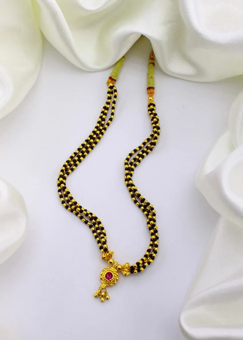 BLACK WITH GOLDEN BEADS MANGALSUTRA