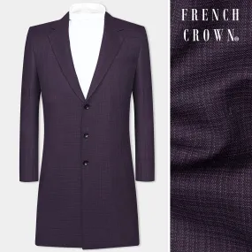 Blackcurrant Textured Wool Rich Trench Coat