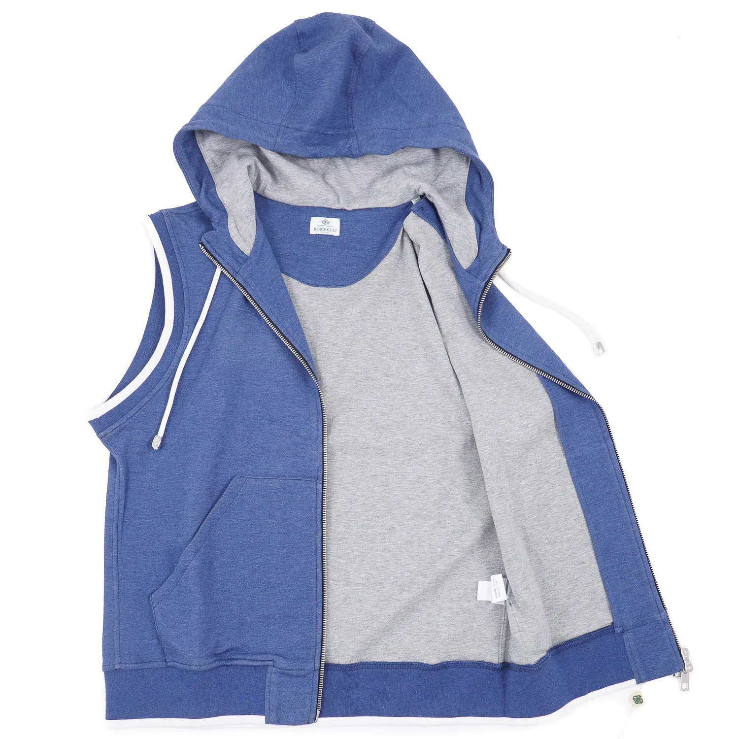 Borrelli Sleeveless Hooded Sweatshirt-Vest