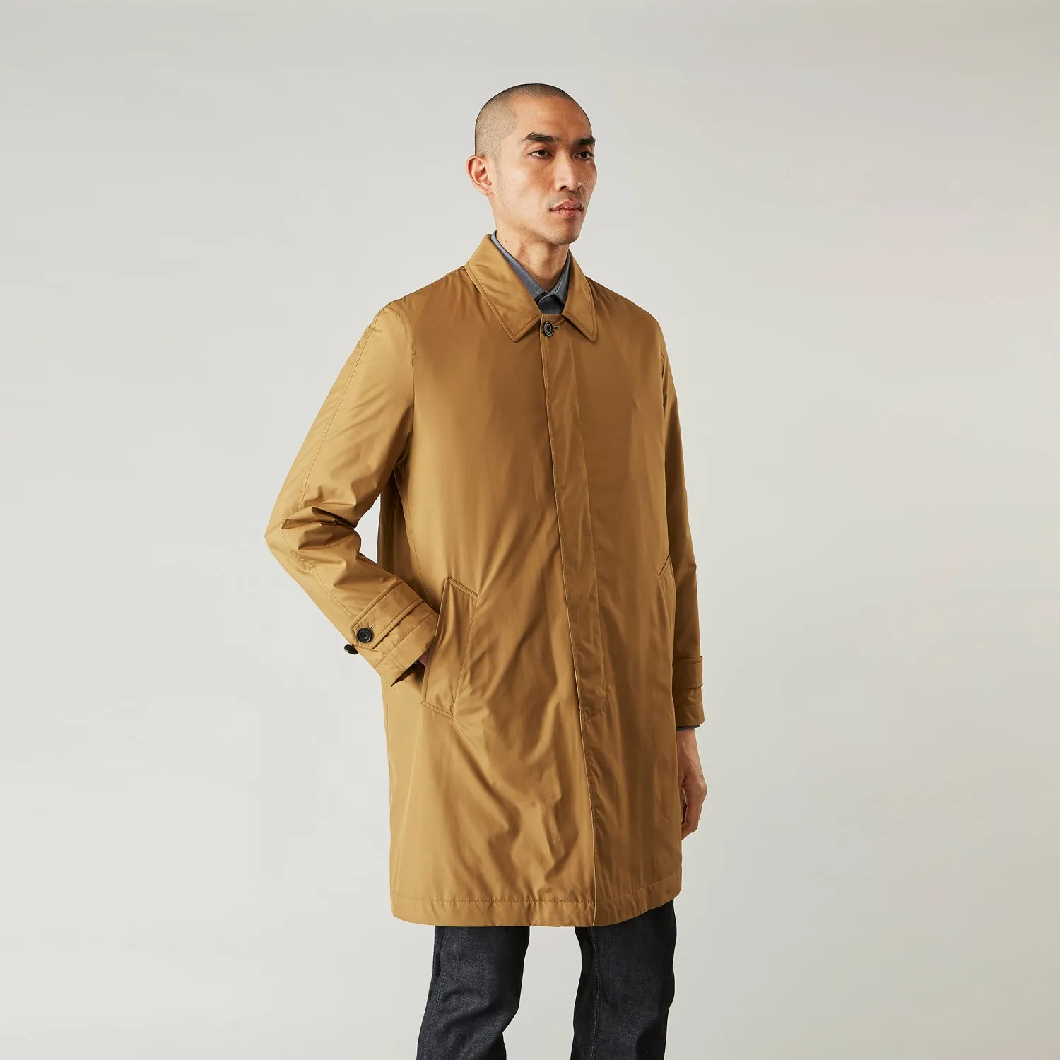 Camel Quintern Sealup Raincoat with Detachable Liner