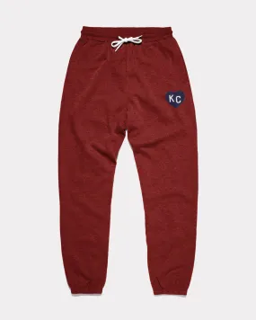 Cardinal & Navy KC Heart Vintage PE Sweatpants