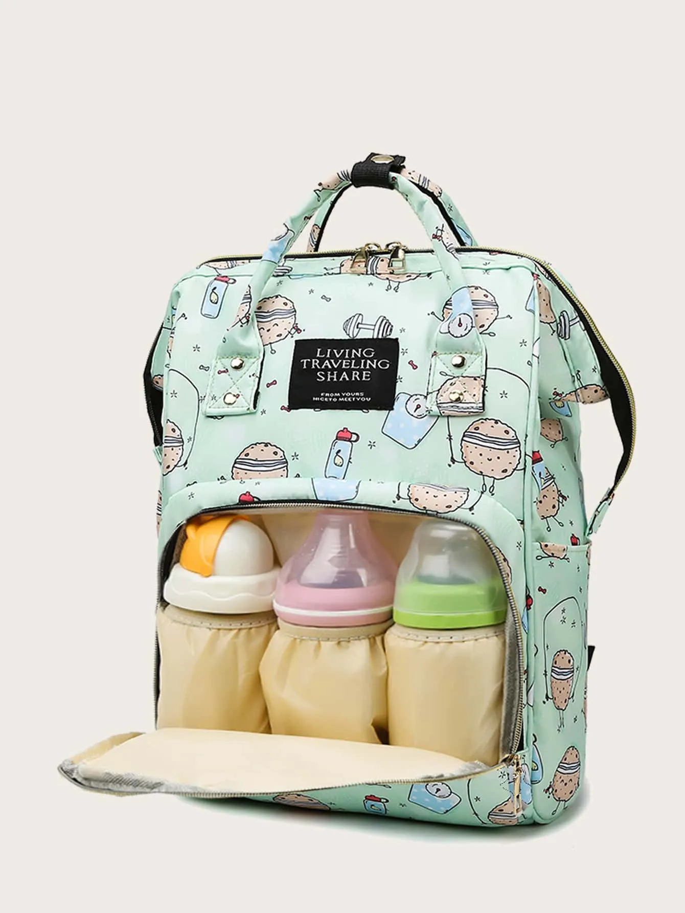 Cartoon Graphic Baby Diaper Bag