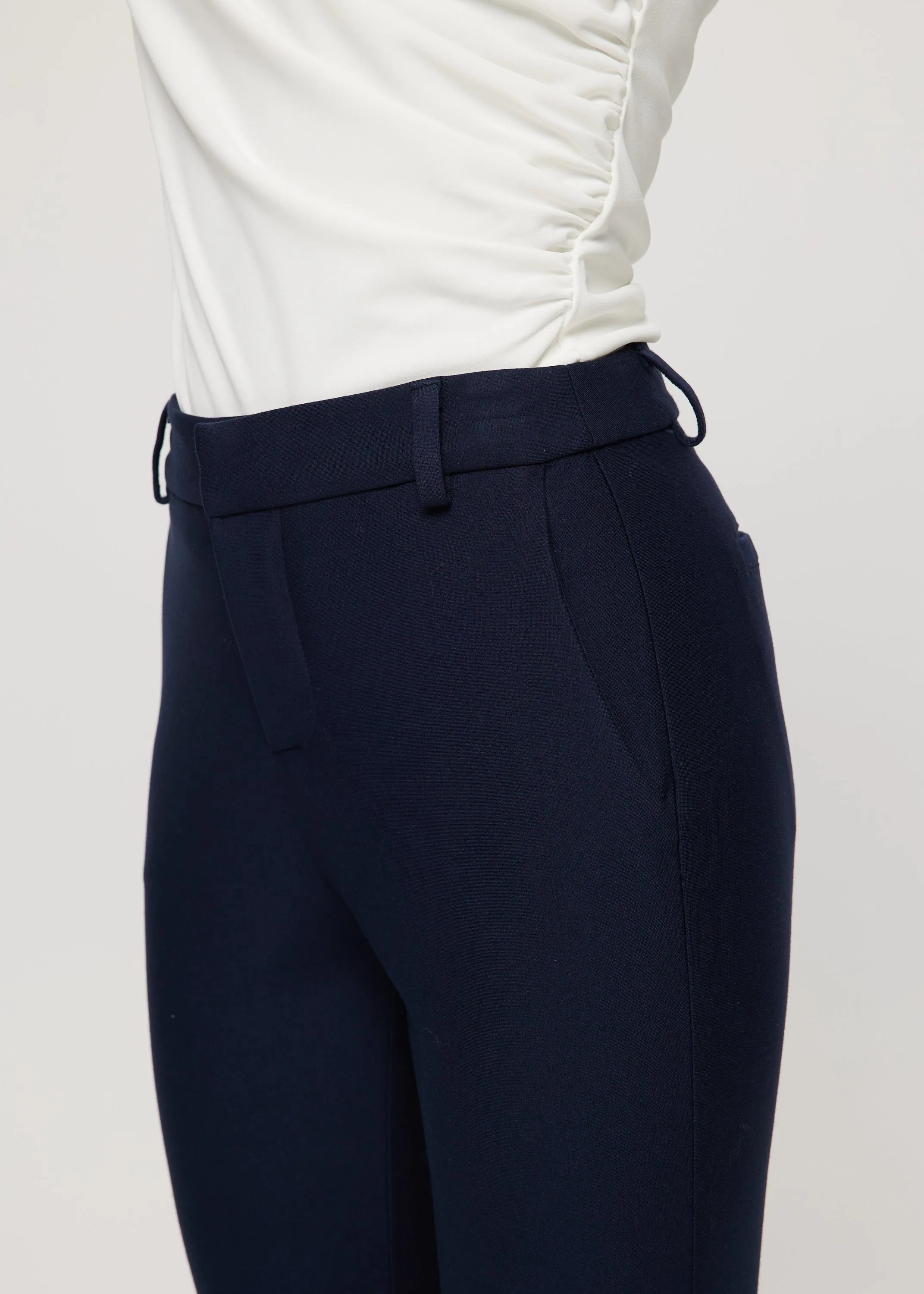 Casey black ponte pant with belt loops