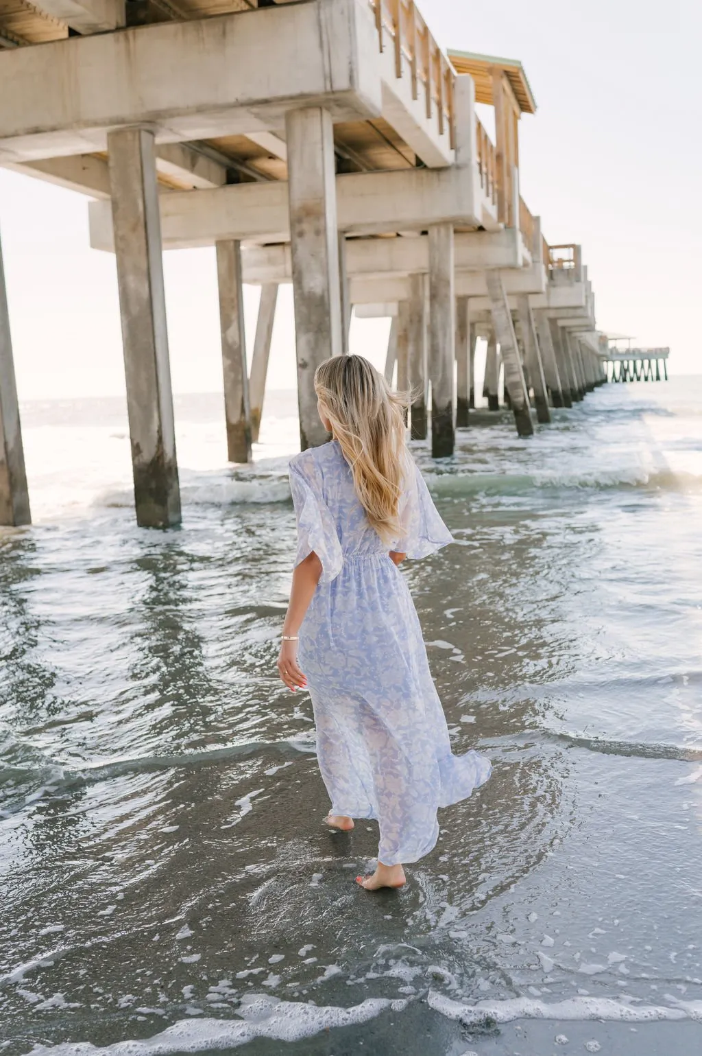 Chambray Printed Swiss Dot Maxi Dress - FINAL SALE