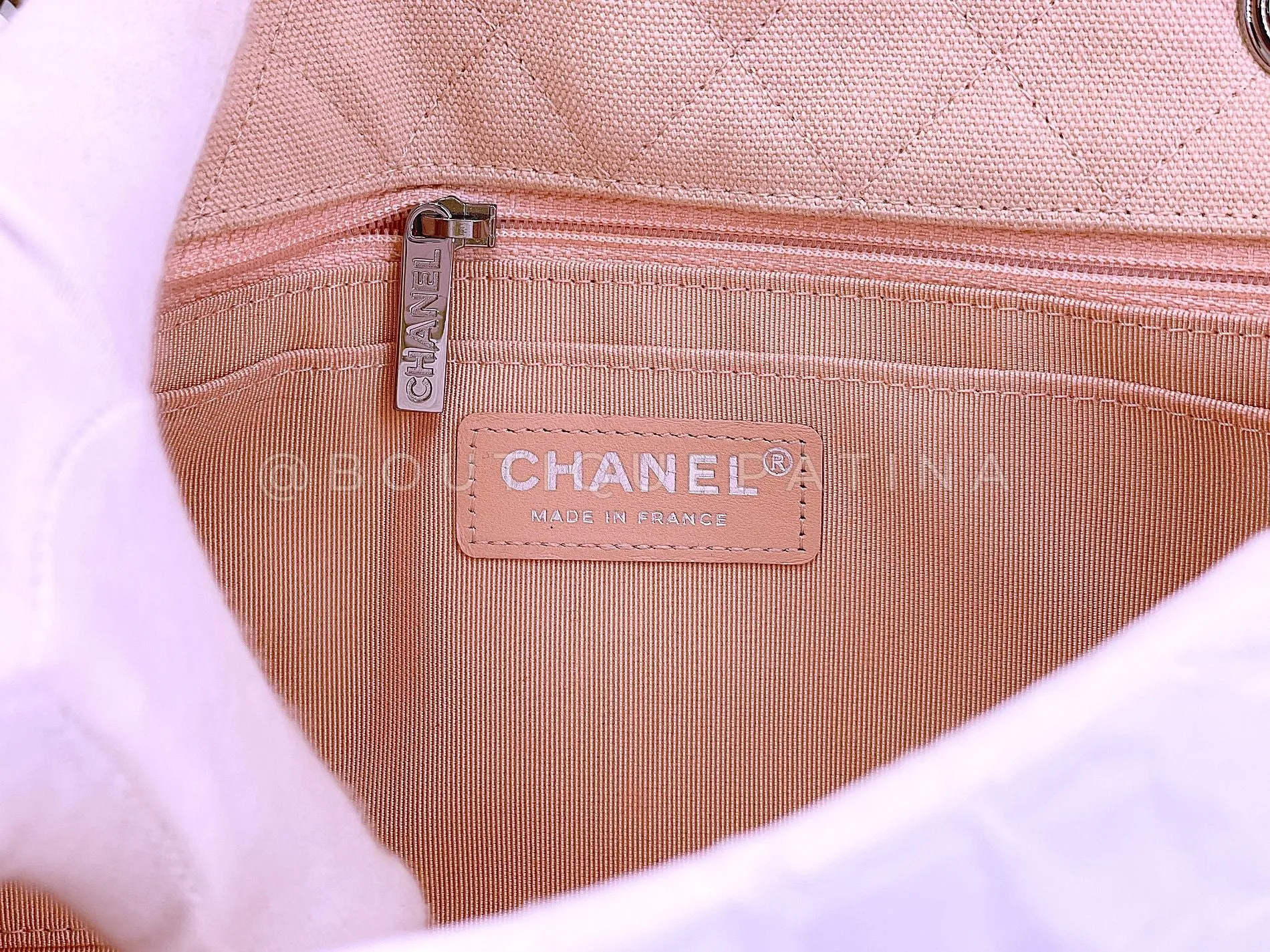 Chanel 2019 Pink Studded CCs Canvas Logomania Flap Bag RHW YA6