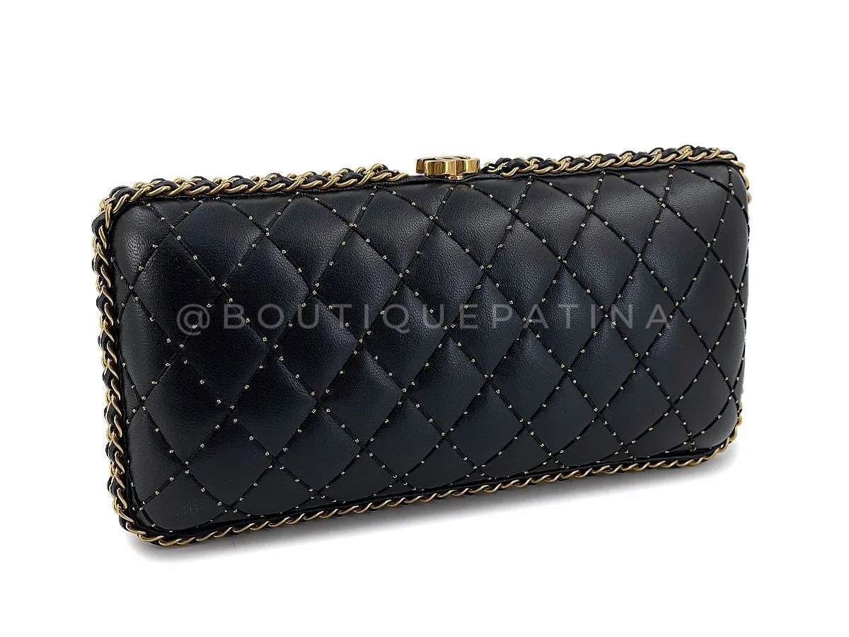 Chanel 2021 Stud Motif CC Chain Around Evening Quilted Clutch Bag