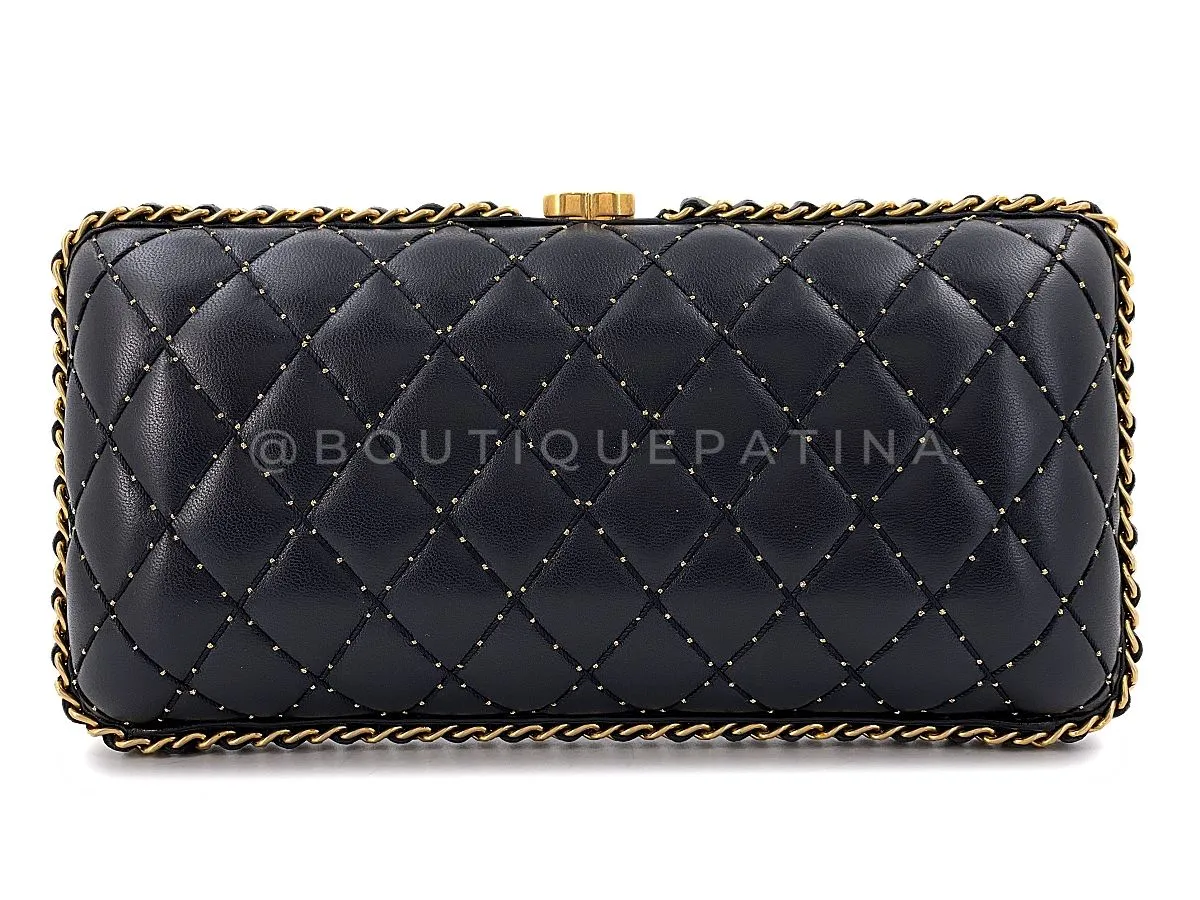 Chanel 2021 Stud Motif CC Chain Around Evening Quilted Clutch Bag