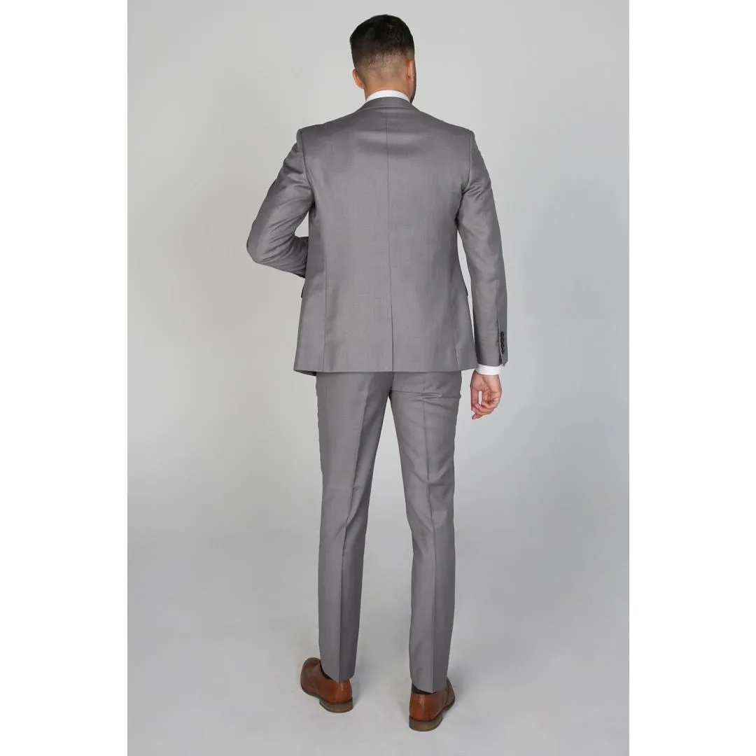 Charles - Men's Grey Plain Formal Blazer