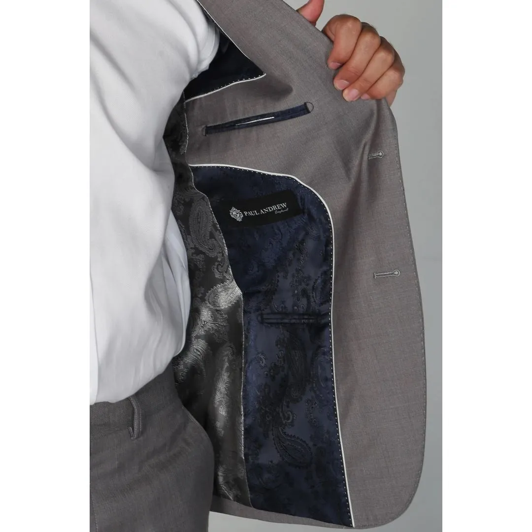 Charles - Men's Grey Plain Formal Blazer