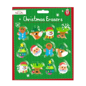 Christmas Character Erasers 12pk