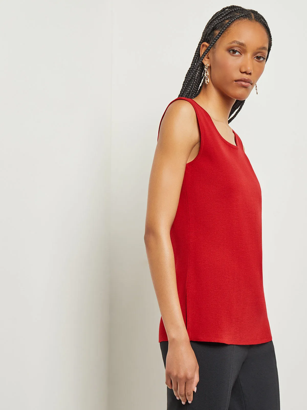 Classic Knit Tank Top, Classic Red