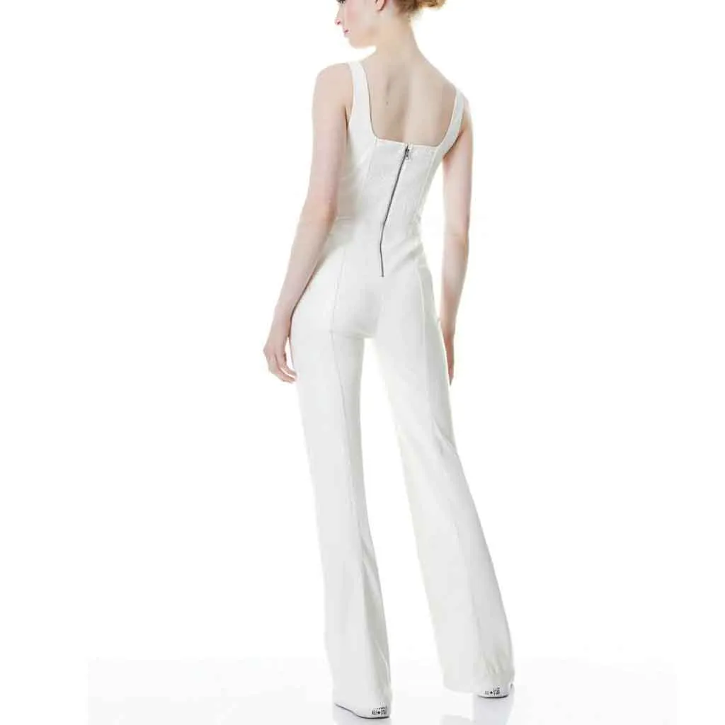 Classy White Leather Jumpsuit for Women