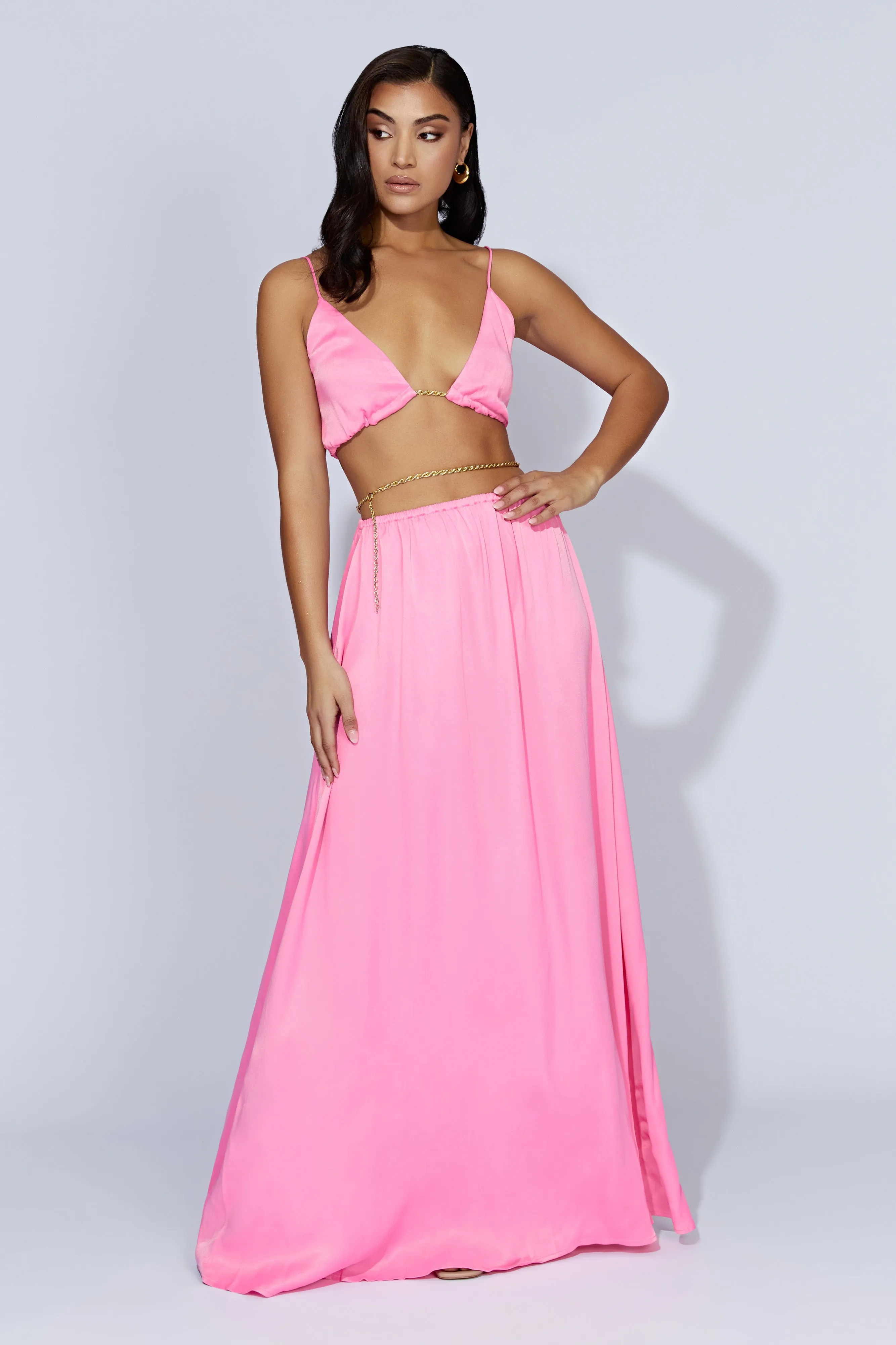 Colette Chain Maxi Dress - Bubblegum Pink