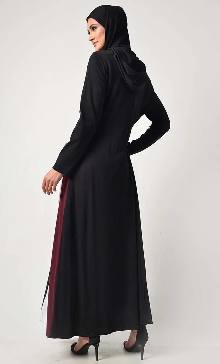 Colorblocked Everyday Jersey Abaya With Pockets