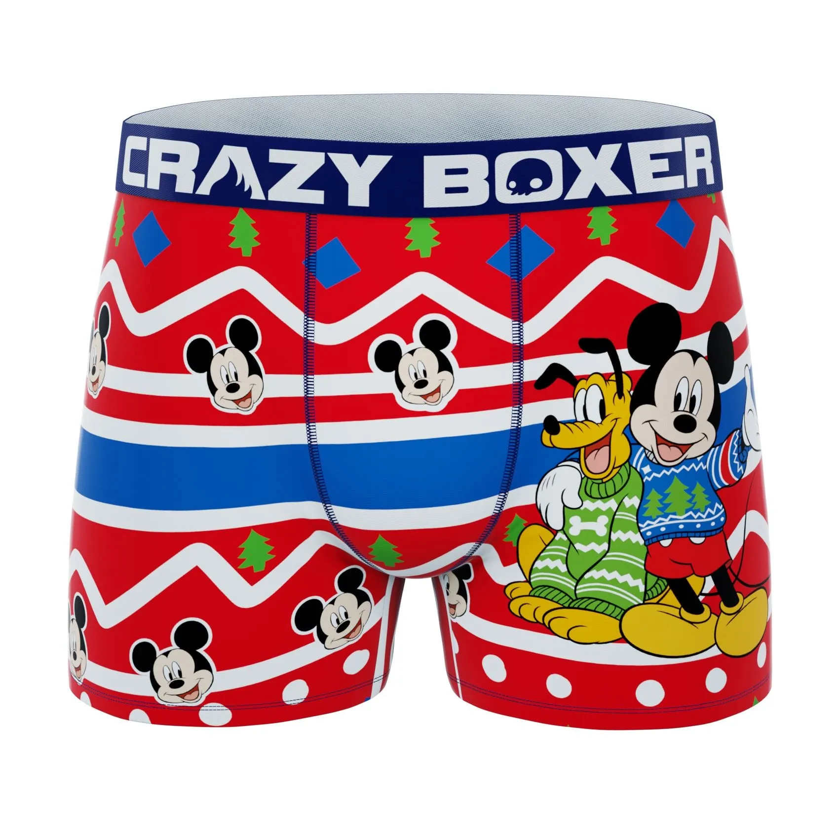 CRAZYBOXER Disney Mickey and Pluto Xmas Men's Boxer Briefs (2 pack)