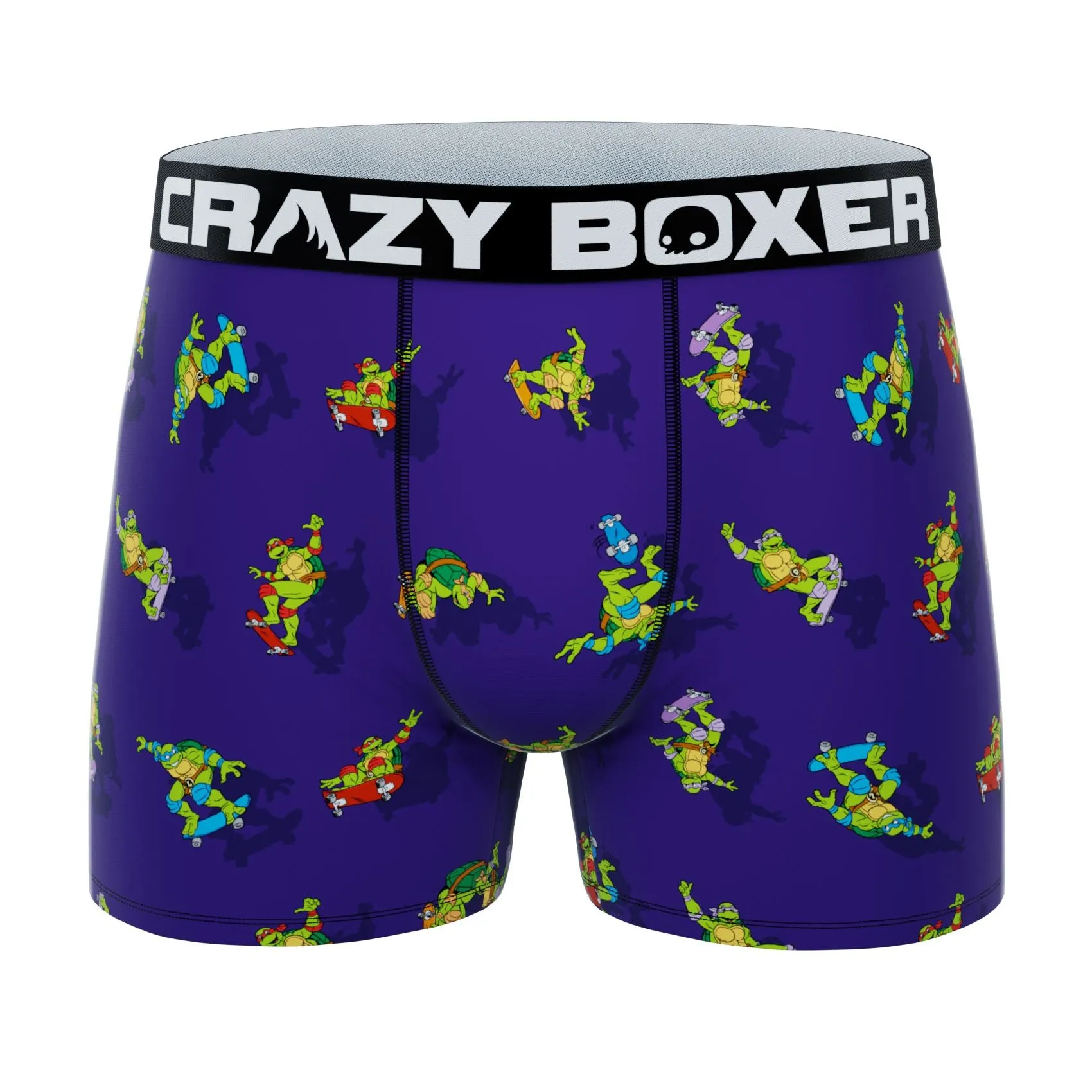 CRAZYBOXER Ninja Turtles Green Power Skateboard Men's Boxer Briefs (2 pack)