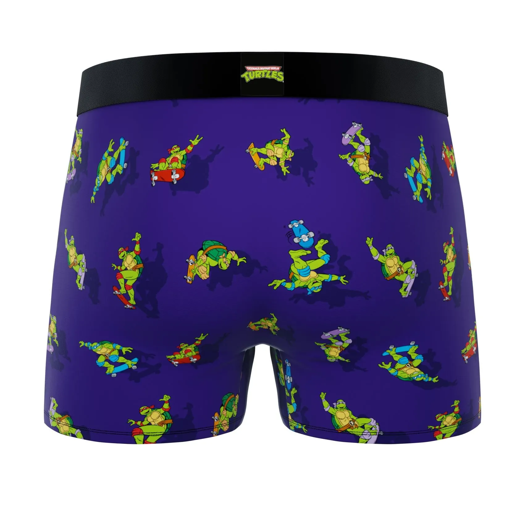 CRAZYBOXER Ninja Turtles Green Power Skateboard Men's Boxer Briefs (2 pack)