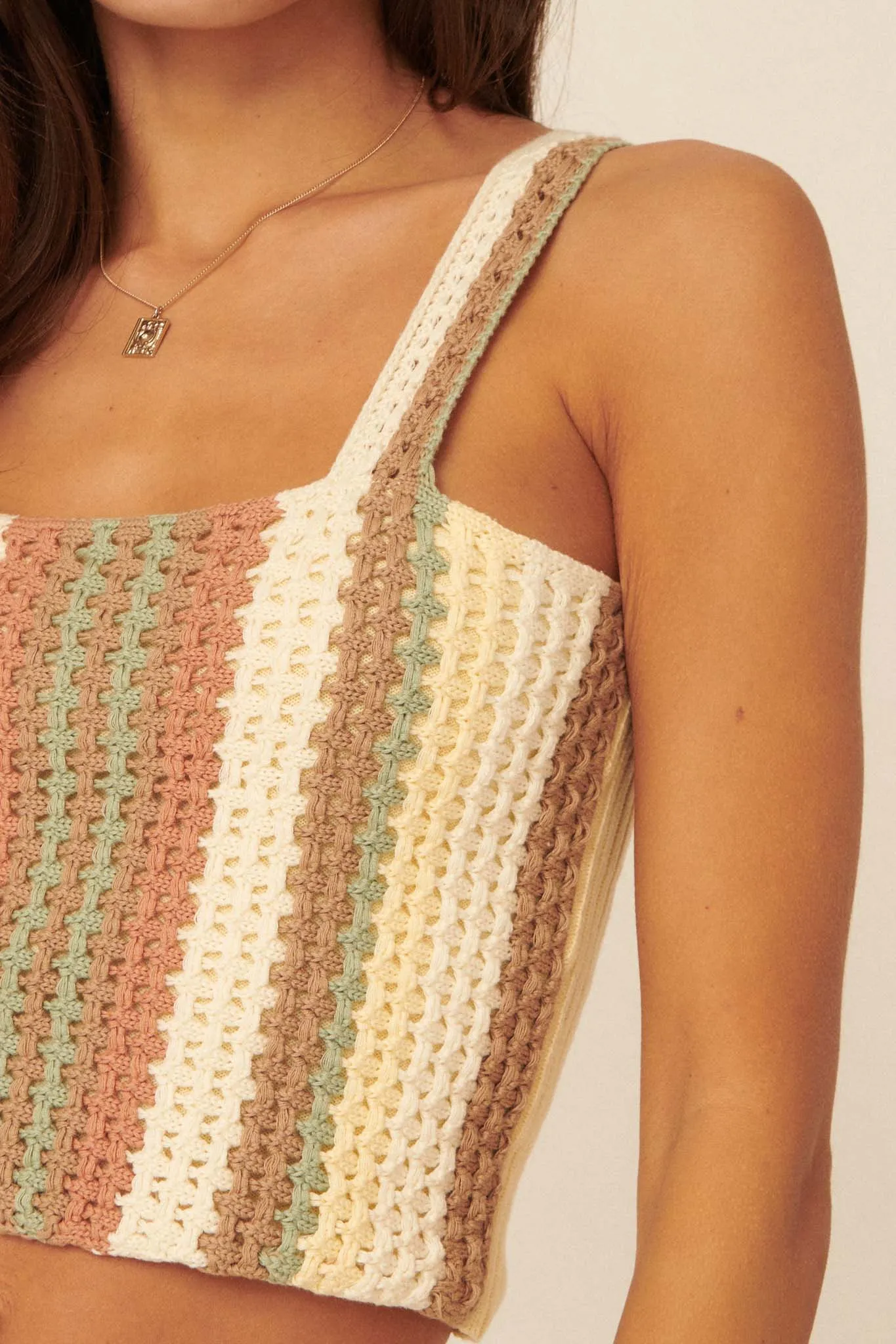 Crochet All Day Striped Crochet Tank Top