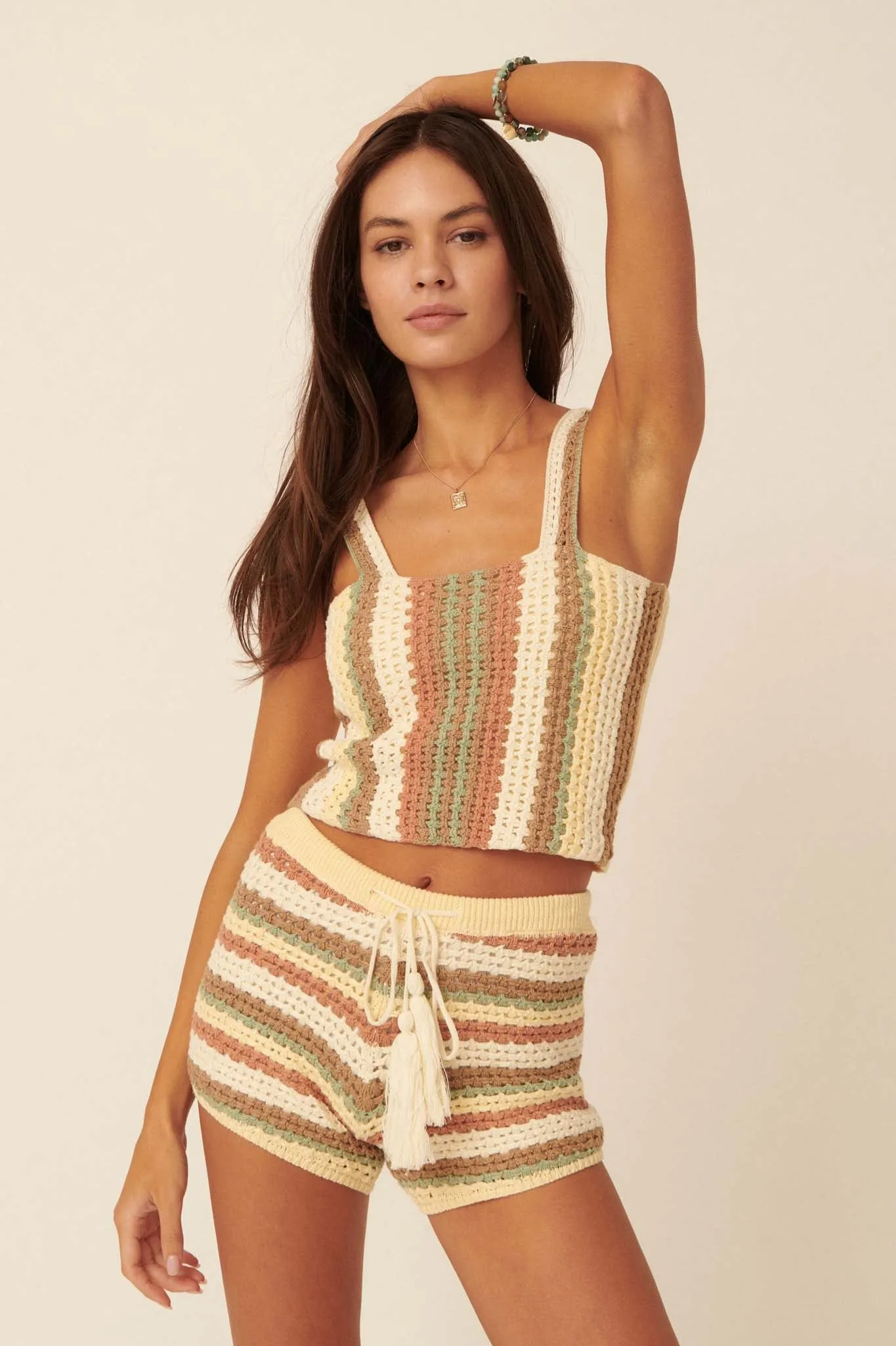 Crochet All Day Striped Crochet Tank Top