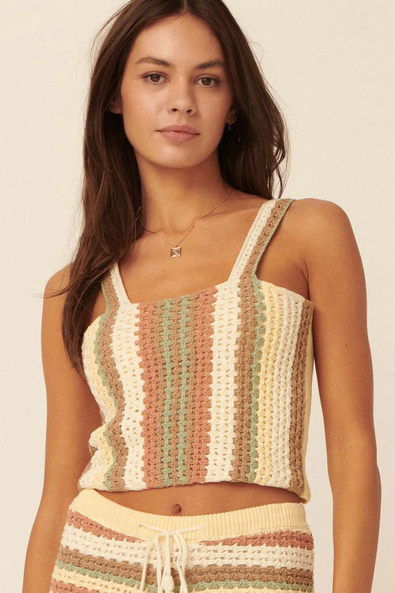 Crochet All Day Striped Crochet Tank Top