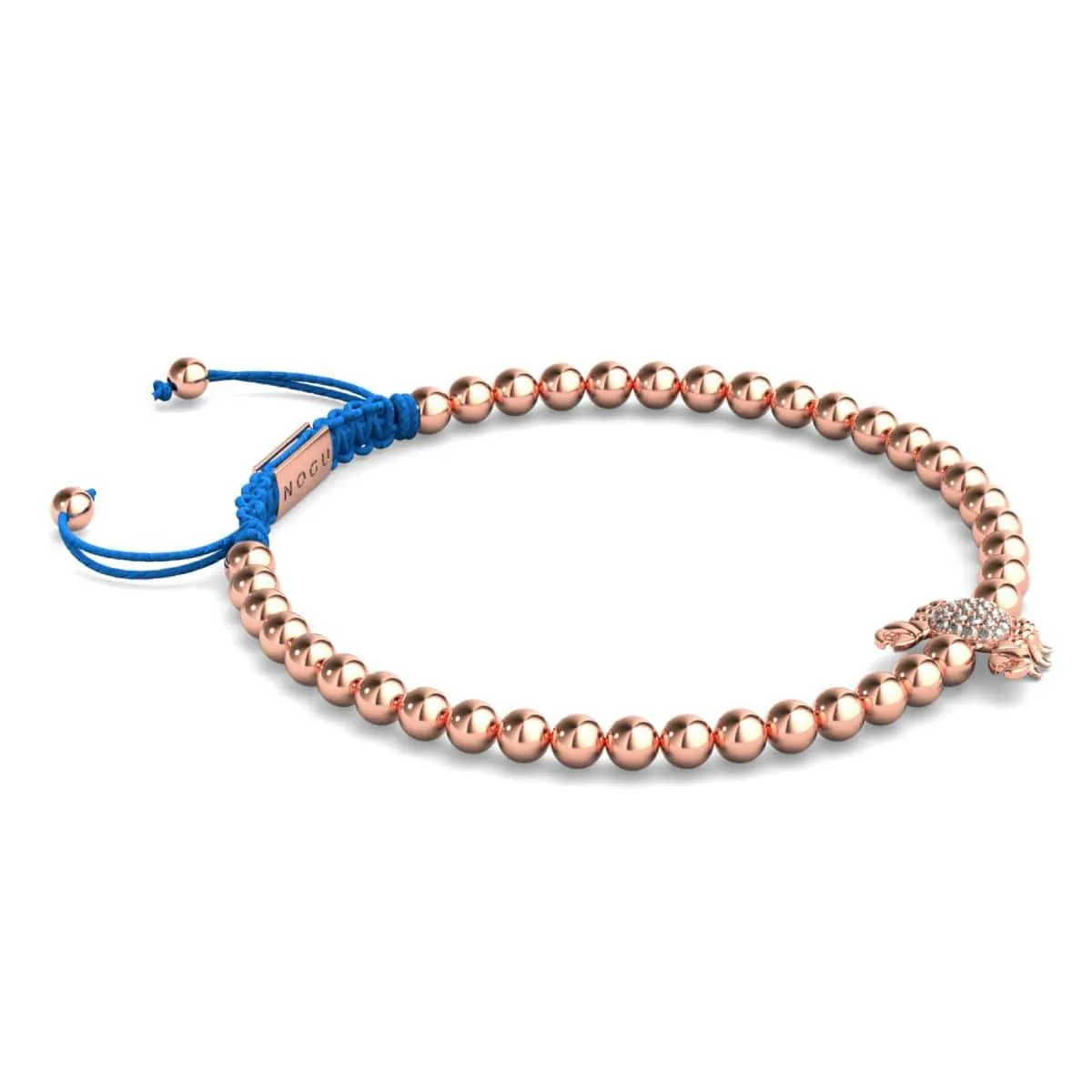 Crystal Sea Crab | 18k Rose Gold | Blue | Macrame Charmballa Bracelet