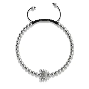 Crystal Sea Crab | Silver | Black | Macrame Charmballa Bracelet