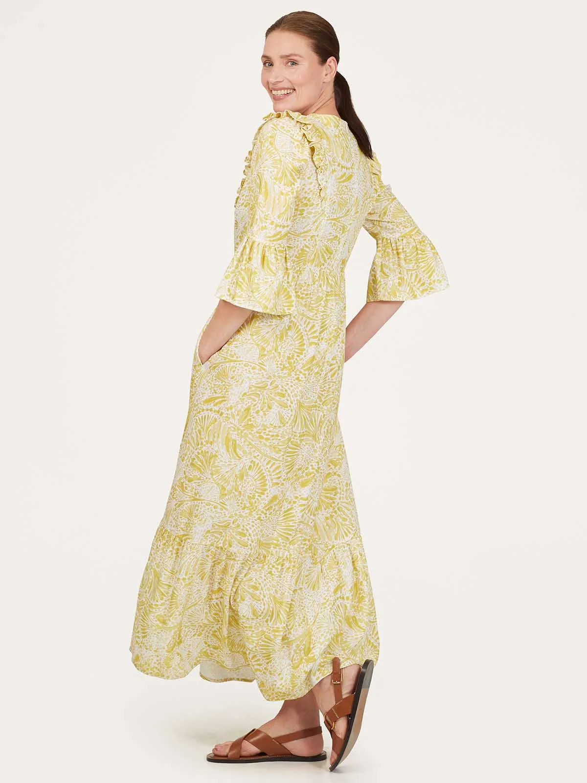 Delilah Tencel™ Crepe Midi Dress - Yellow