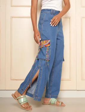 Denim Cargo Pants