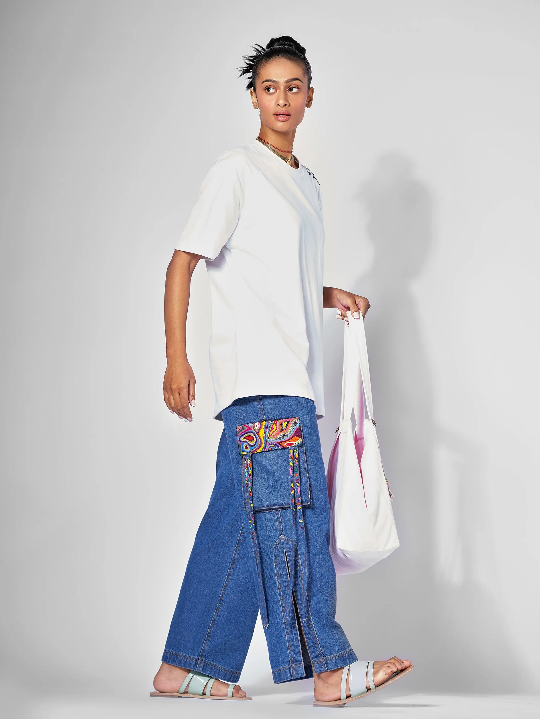 Denim Cargo Pants