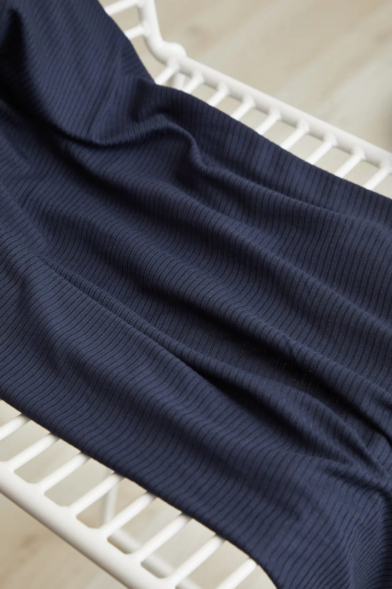 Derby Ribbed Jersey Dark Navy with TENCEL™ Modal Fibres