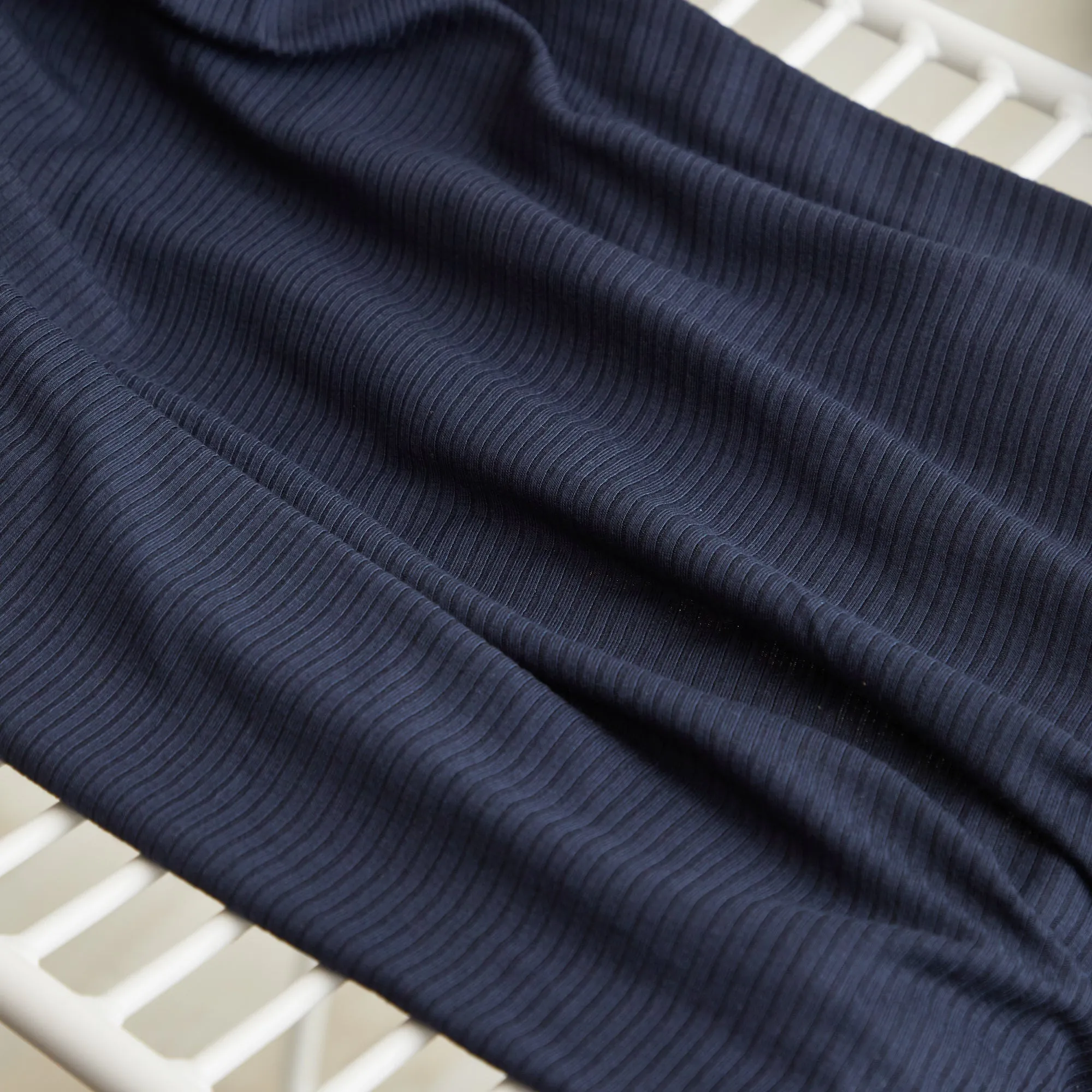 Derby Ribbed Jersey Dark Navy with TENCEL™ Modal Fibres