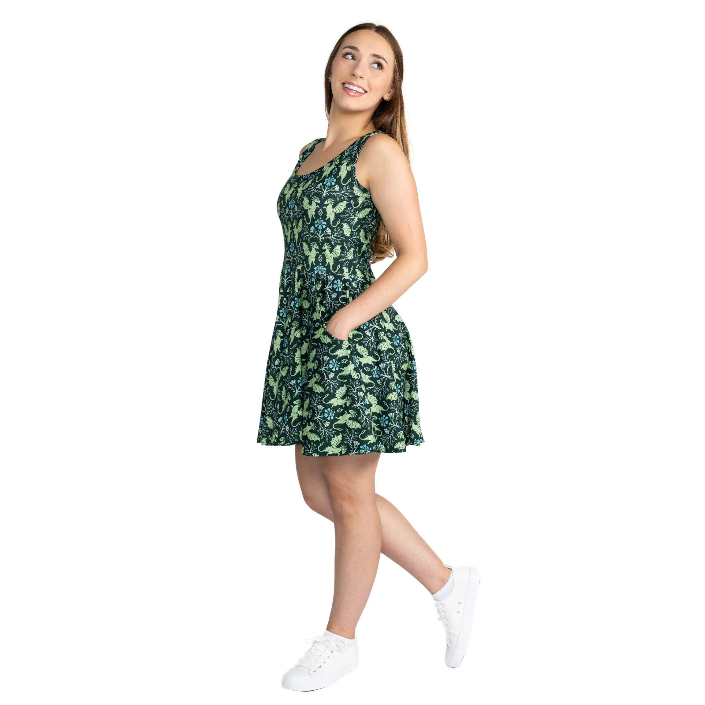 Dragon Damask Skater Dress